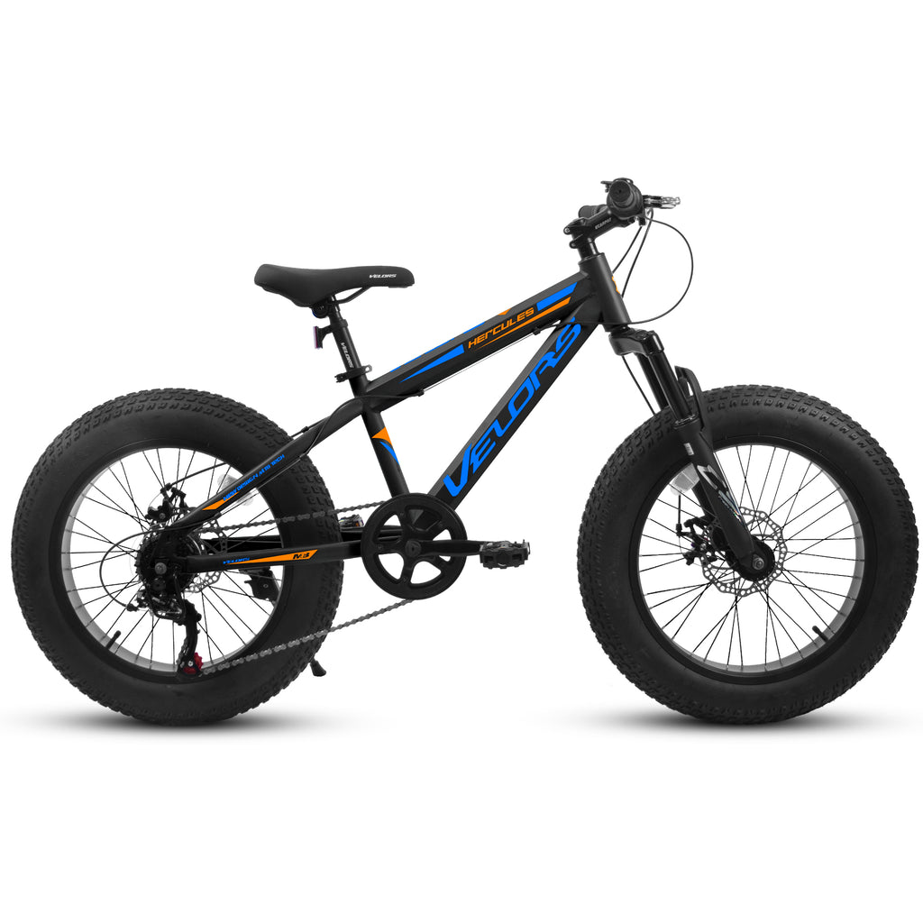 V20235 20 Inch Fat Tire Bike 7 Speed Mountain Bike, Dual Disc Brakes, High Carbon Steel Frame, Front Suspension, Mountain Buggy, City Commuter City Bike, Fat Tire Bike