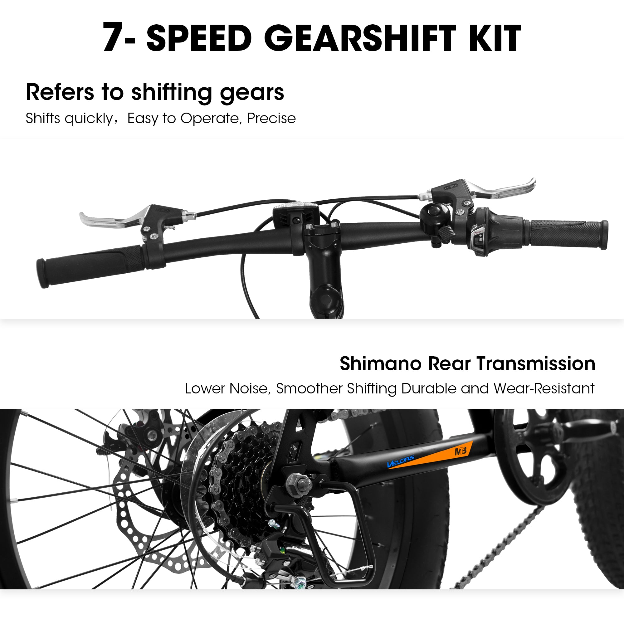 V20235 20 Inch Fat Tire Bike 7 Speed Mountain Bike, Dual Disc Brakes, High Carbon Steel Frame, Front Suspension, Mountain Buggy, City Commuter City Bike, Fat Tire Bike